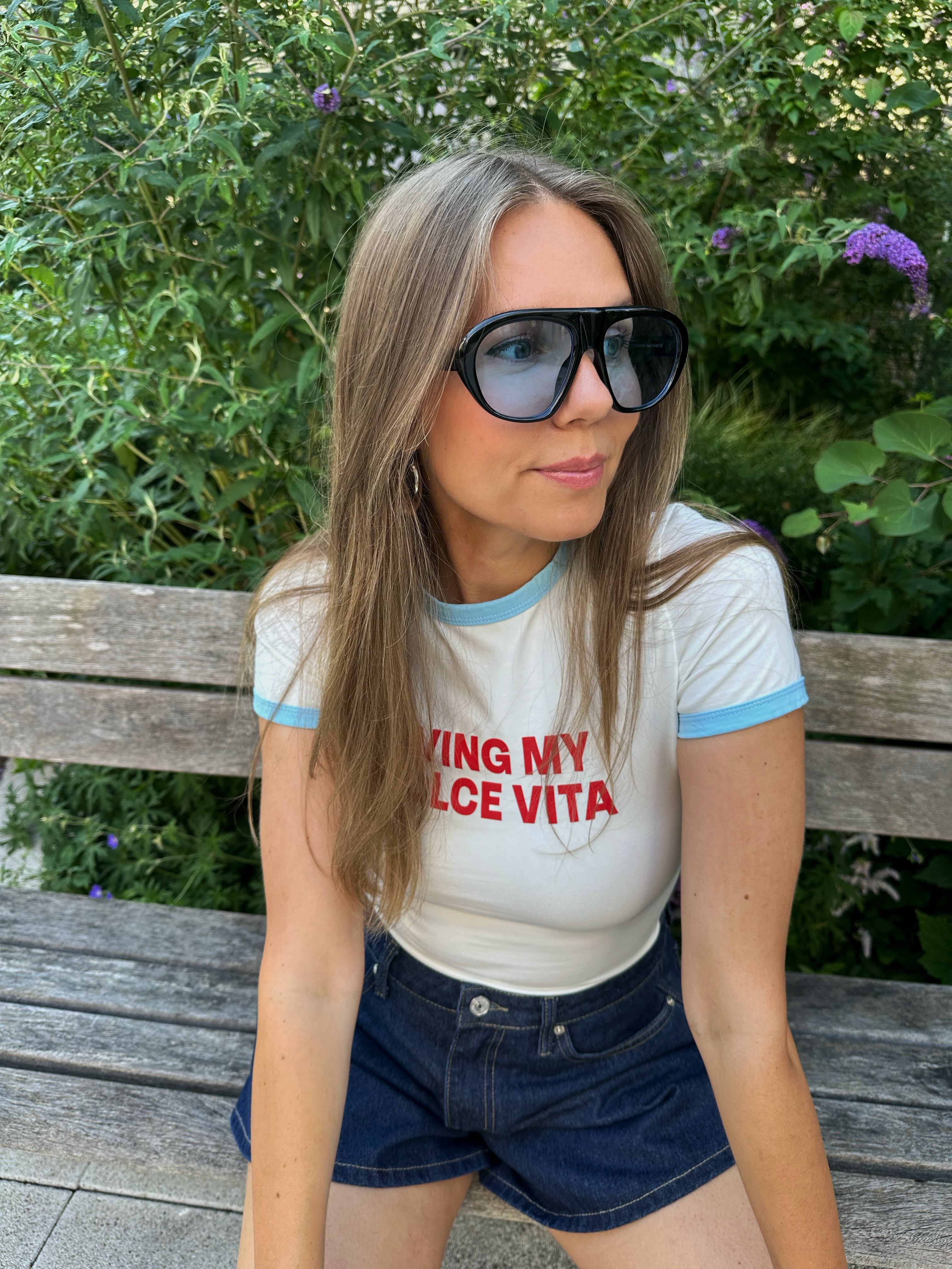 The tee says it all 🩵🤍 @loavies #girlsgoneloavies #loavies tarifababes #summerstyle #holidayfits #colourfulfits