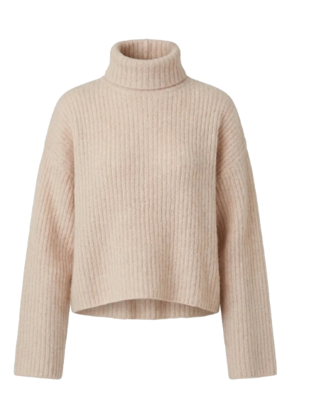Ecru Wool Alpaca Turtleneck